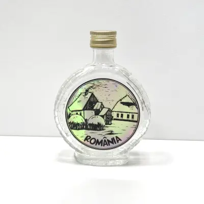Romania, sticla rotunda plosca 100 ml, cu mesaj, model divgs320 04